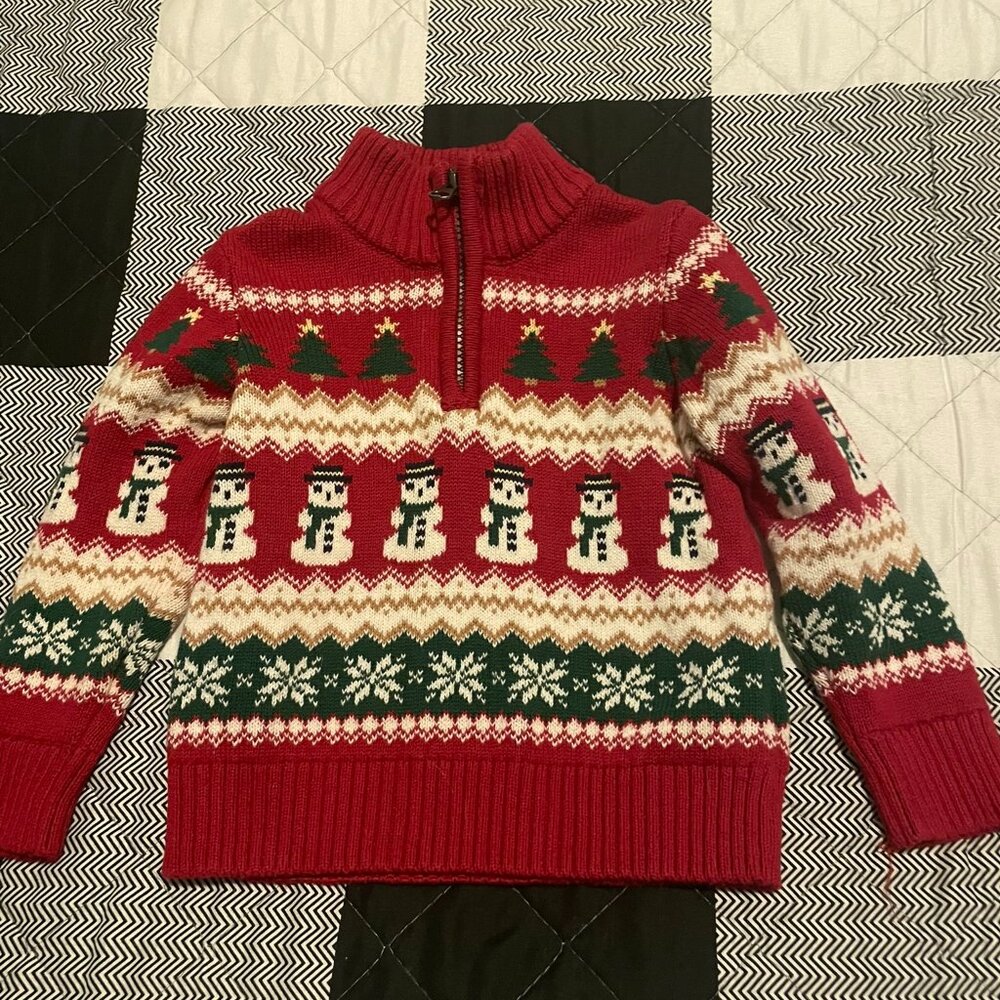 Children's Place Christmas Fairisle Half Zip Sweater - 2T